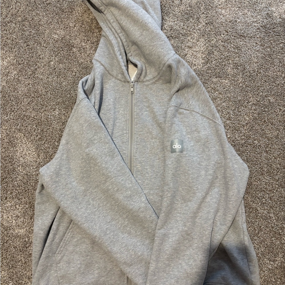Alo Gray Zip-Up Hoodie